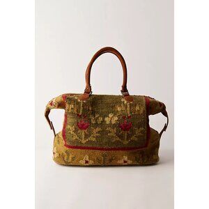 Free People Fleur Weekender Bag Woven Vintage Floral Boho Travel Contemporary